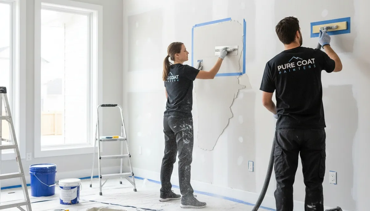 Professional drywall repair and painting service in Long Beach, CA restoring smooth interior walls