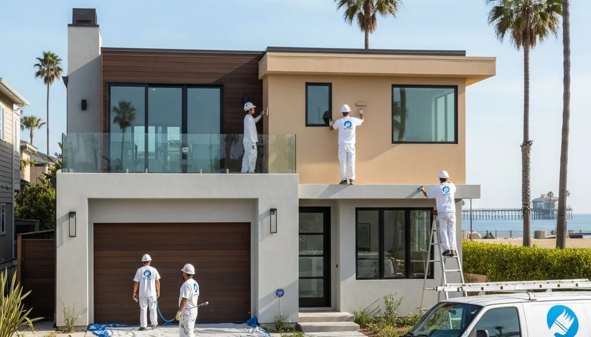 Professional house painting service in Long Beach CA improving home exterior curb appeal
