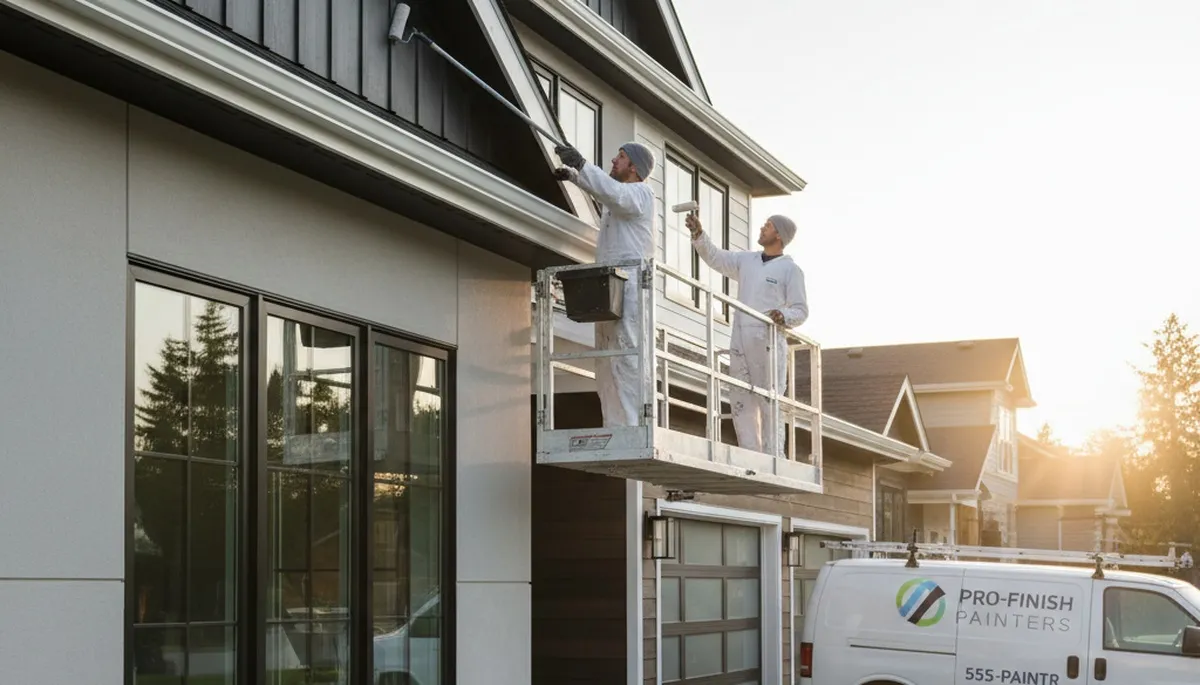 Professional trim and fascia painting on coastal home in Long Beach, CA by expert house painters